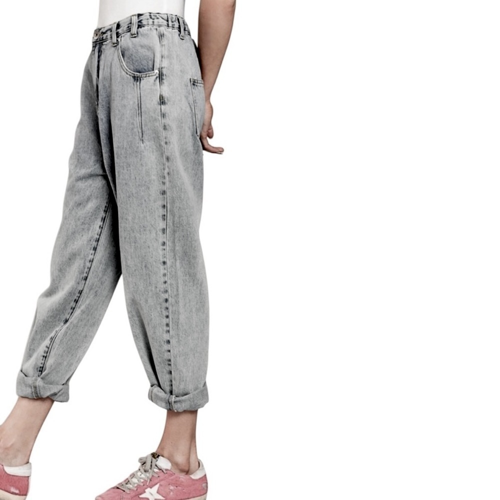 POL Washed Black Denim Boyfriend Jeans Relaxed Fit Straight Leg Size S,M,L New! - Picture 8 of 16